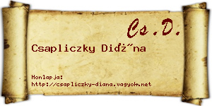 Csapliczky Diána névjegykártya